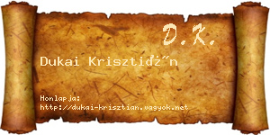 Dukai Krisztián névjegykártya